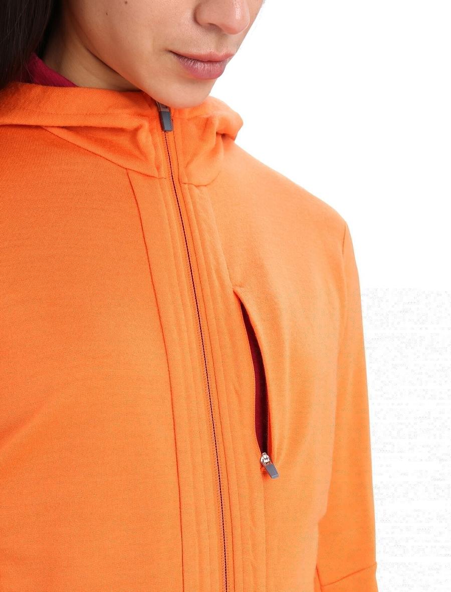 Flash / Cherry Icebreaker Merino Quantum III Long Sleeve Zip Women's Hoodie | AU 1675TCEV